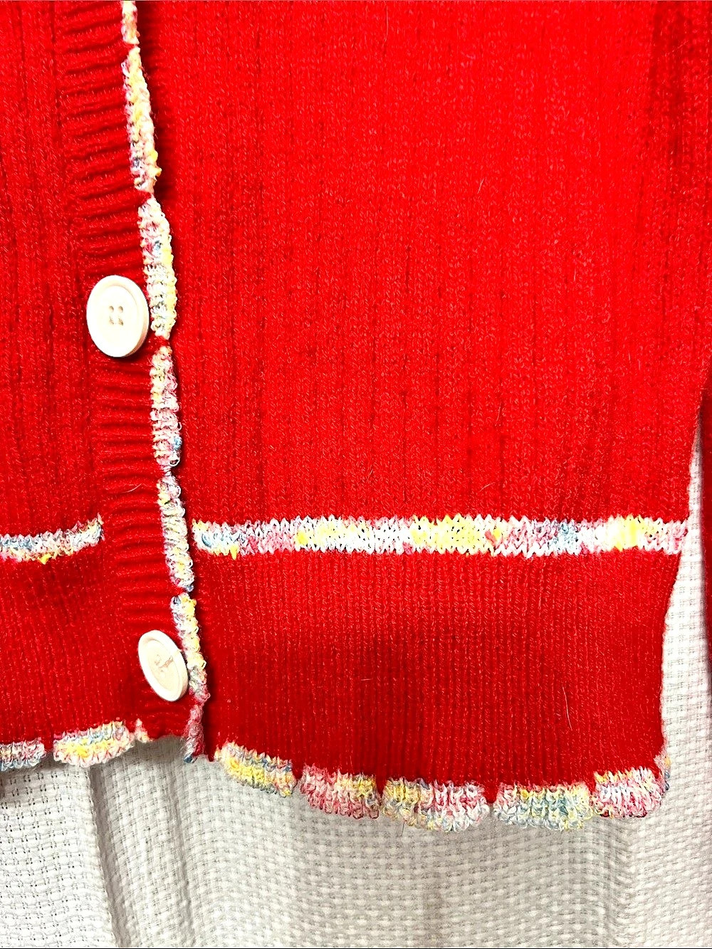 Red Trim Button-Front Cardigan - Picture 3 of 3